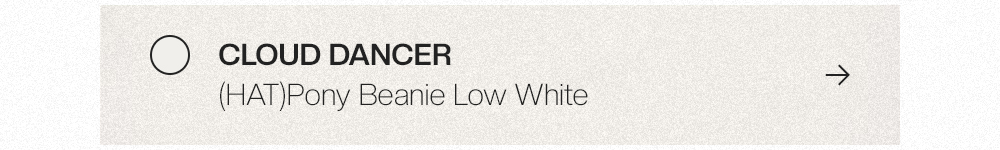 CLOUD DANCER - Pony Beanie Low White 상세보기